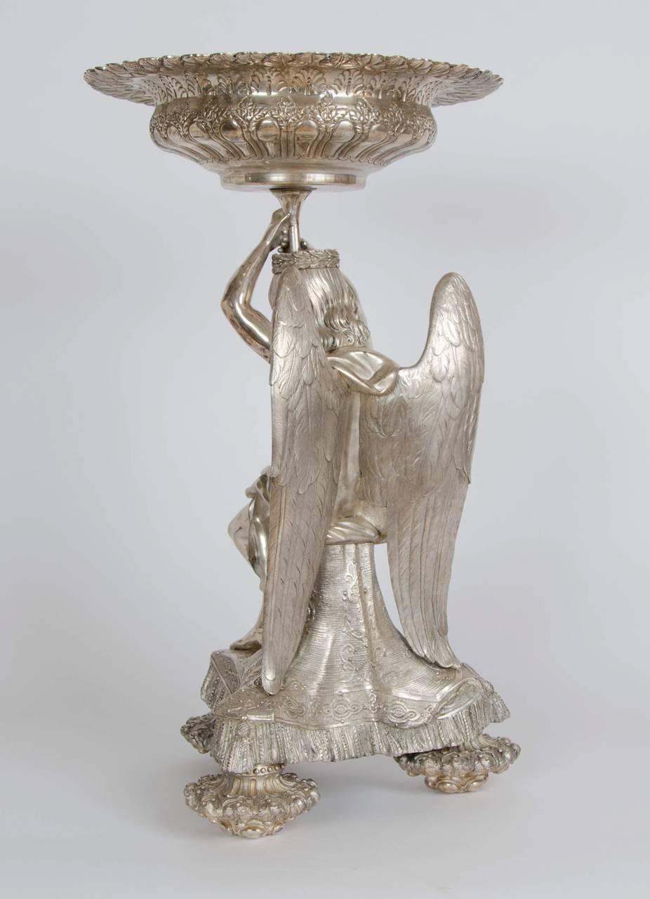 French Louis XVI Style Silvered Bronze Centerpiece