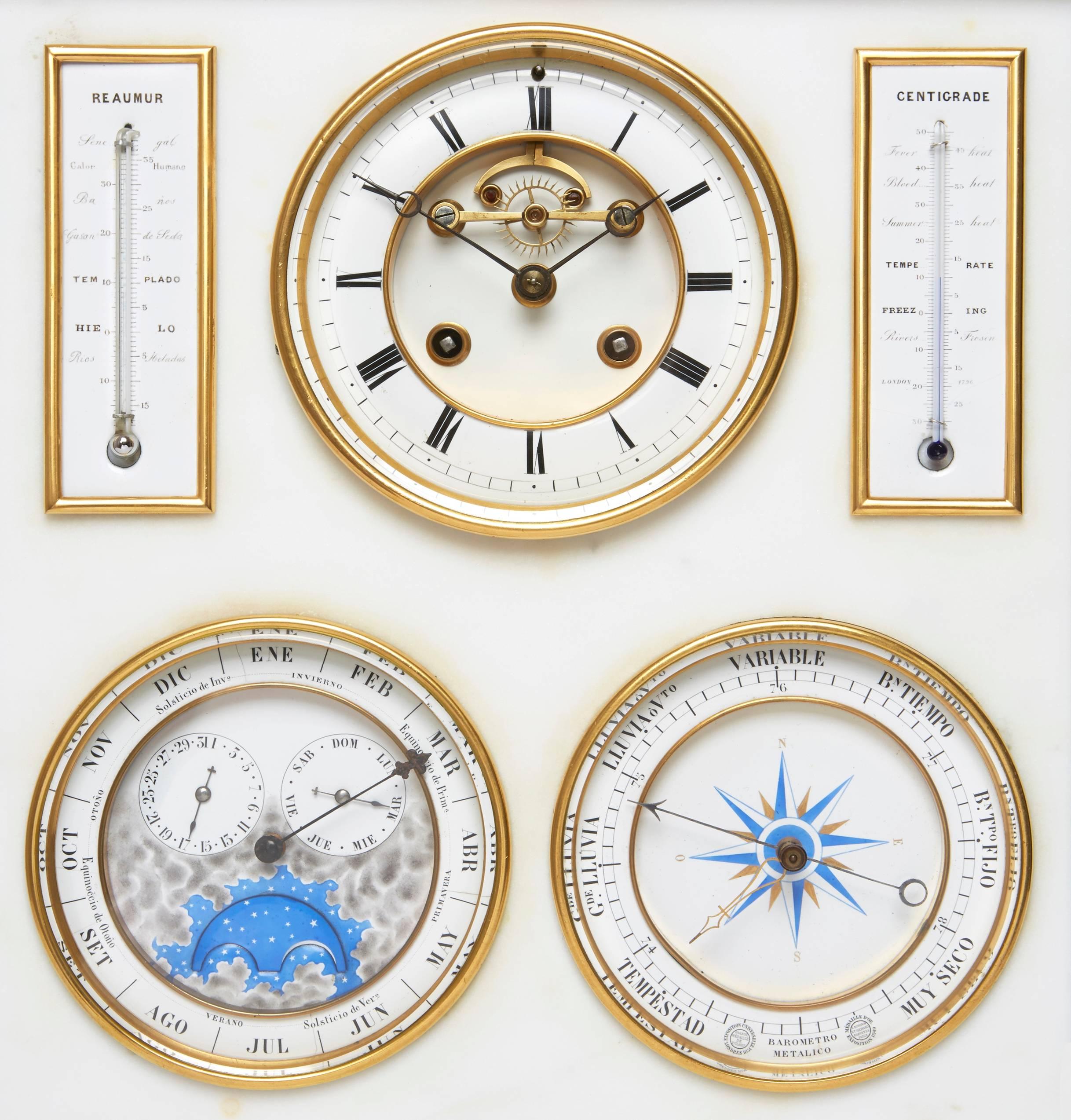 white mantel clock