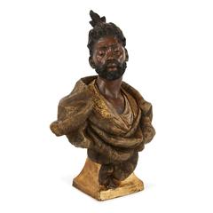 Antique Orientalist Terracotta Bust of a Man by Goldscheider