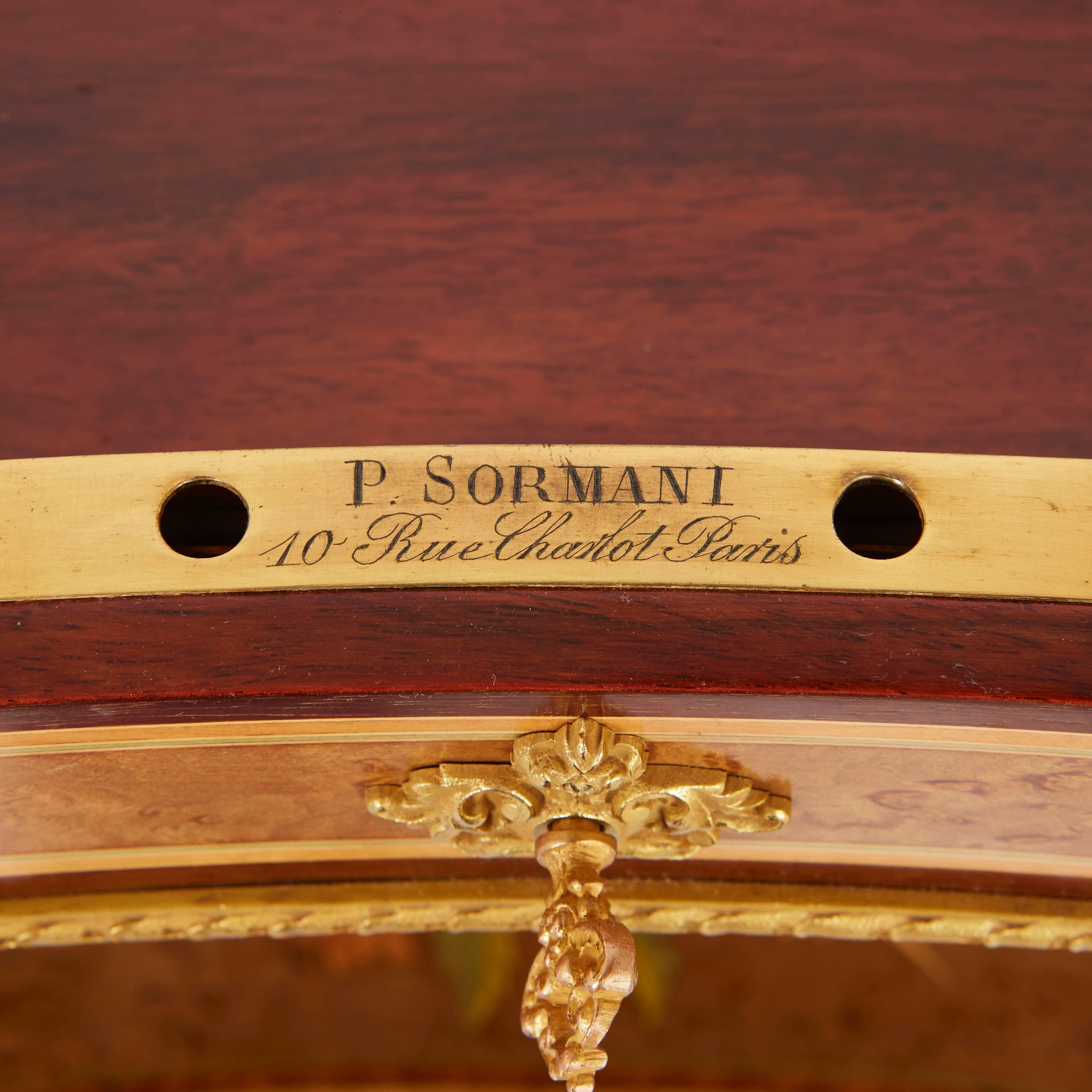 Mirror Louis XV Style Kidney Shaped Ormolu-Mounted Dressing Table by Sormani