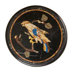 Pair of Pietra Dura Topped Circular Occasional Tables
