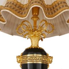 Pair of Gilt and Patinated Bronze Antique French Lamps by Henry Dasson