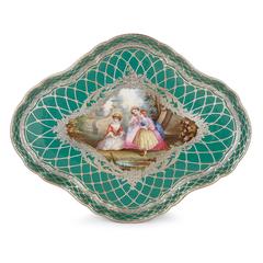 19th Century Silver Mounted SèVres Style Porcelain Five-Piece Coffee Set