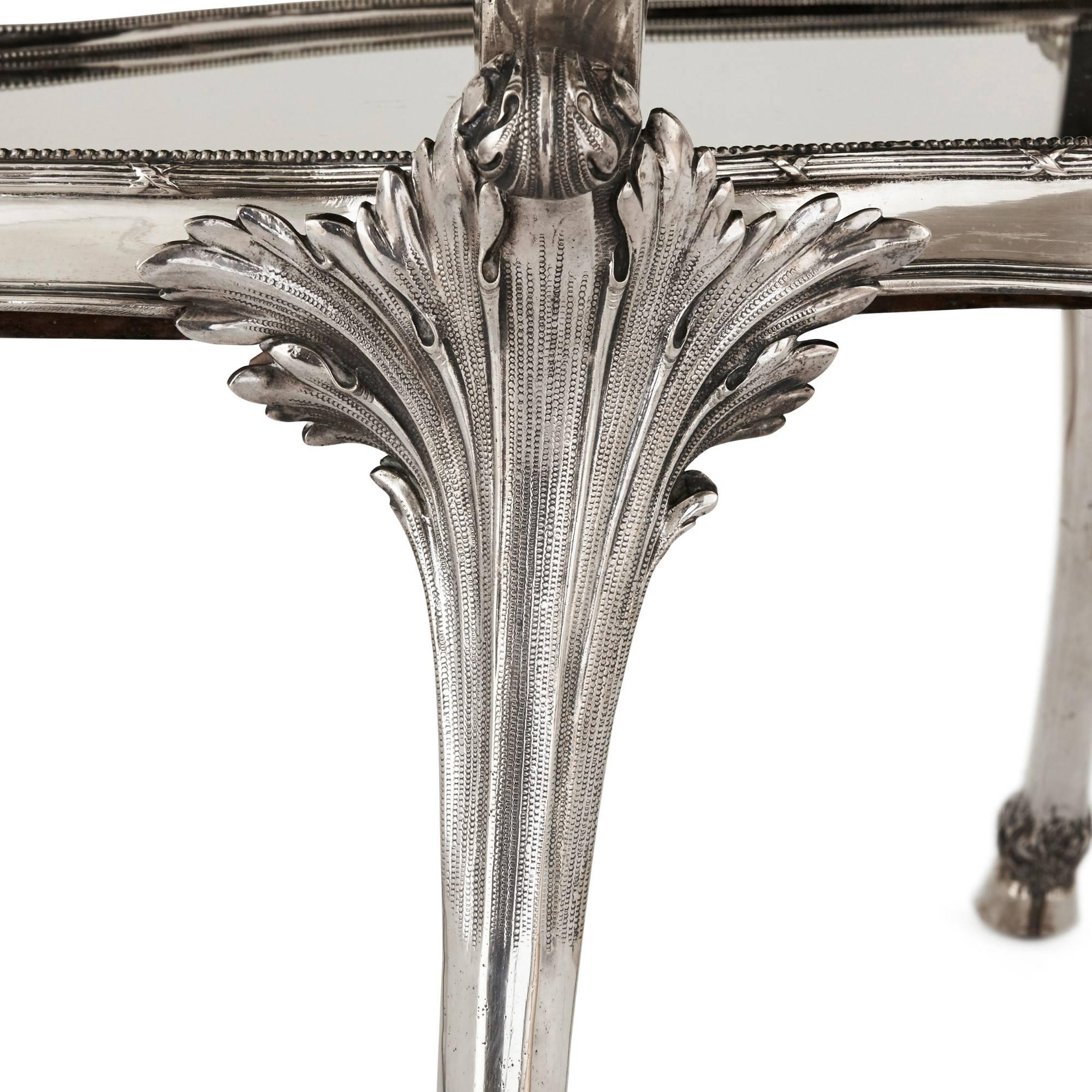 19th Century Solid Silver Art Nouveau Tea Table by Schleissner & Sohne