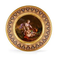 French Antique Gilded Porcelain Fine Dining Service