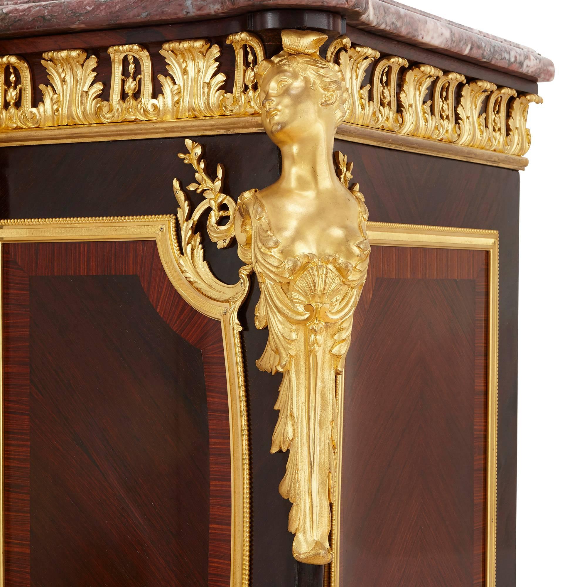 19th Century Ormolu, Kingwood and Vernis Martin Side Cabinet by Linke For Sale