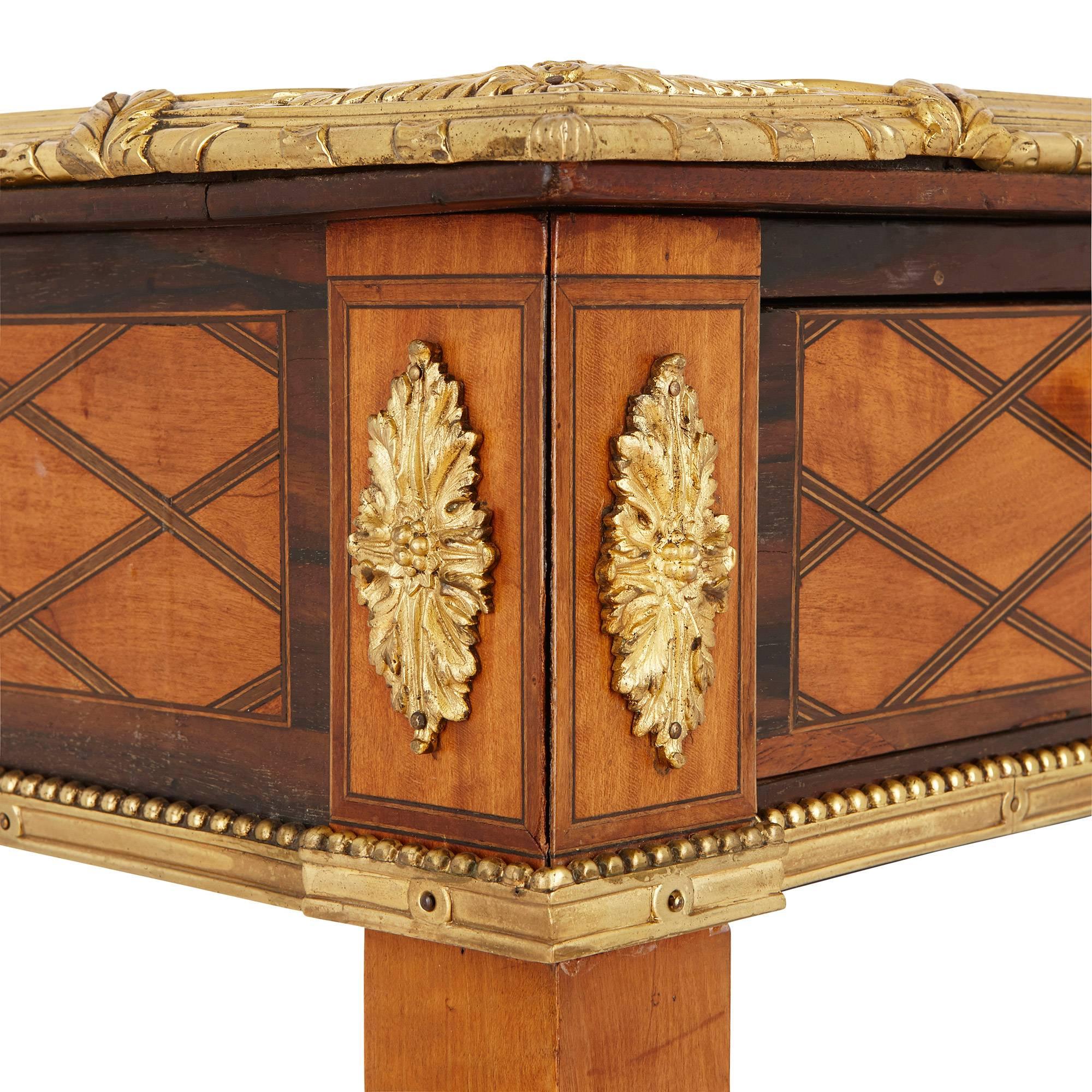 Victorian Ormolu-Mounted Parquetry Desk by Donald Ross In Good Condition In London, GB