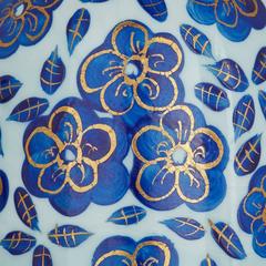 Antique Bohemian Floral Decorated Glass Huqqa Base