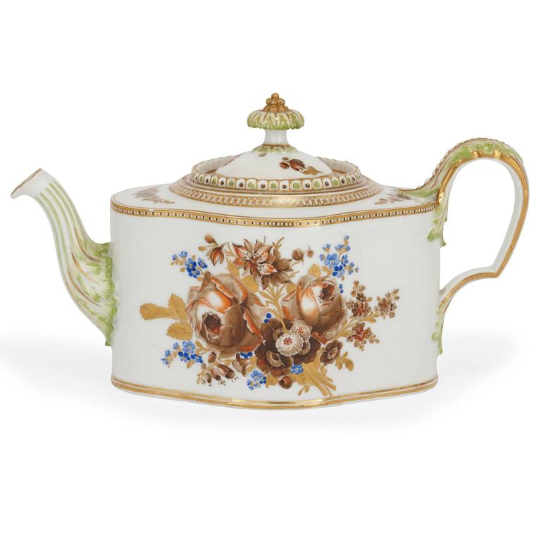 German Fine Meissen Porcelain Antique Tea and Coffee Set For Sale
