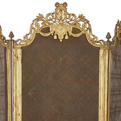 Antique French Ormolu Four-Panel Folding Fire Screen