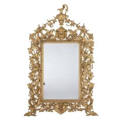 Large and Impressive Antique Italian Carved Giltwood Mirror in the Baroque Style 1