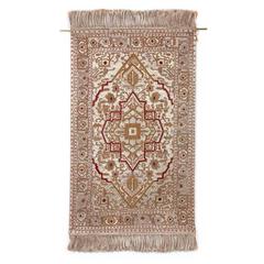 Fine Pair of Silk and Metal Thread Antique Patterned Turkish Rugs from Hereke