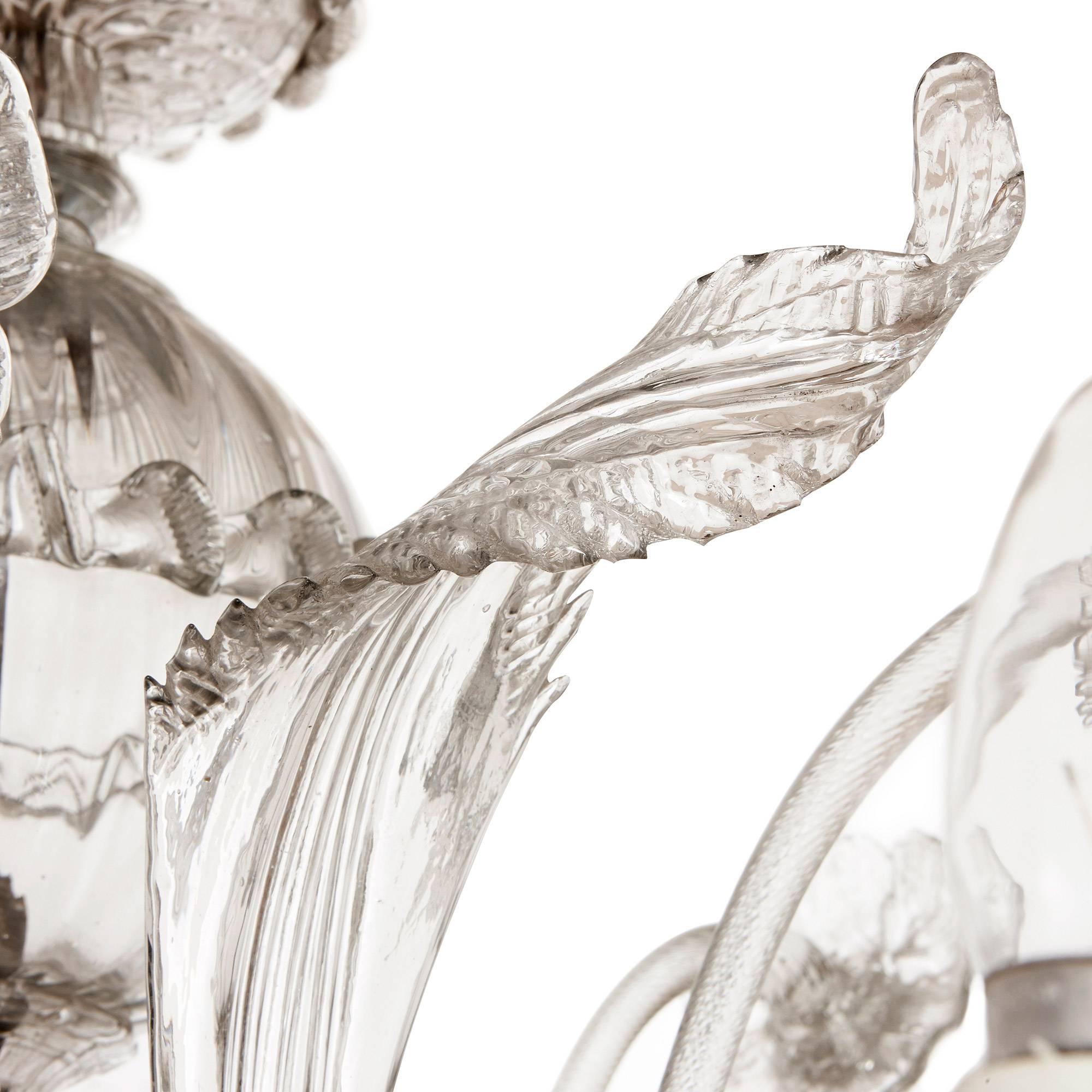 Belle Époque Style Italian Antique Murano Glass Twenty-Two-Light Chandelier In Good Condition In London, GB