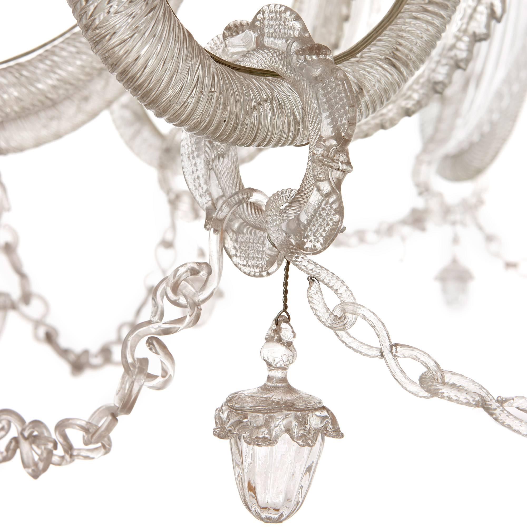 19th Century Belle Époque Style Italian Antique Murano Glass Twenty-Two-Light Chandelier