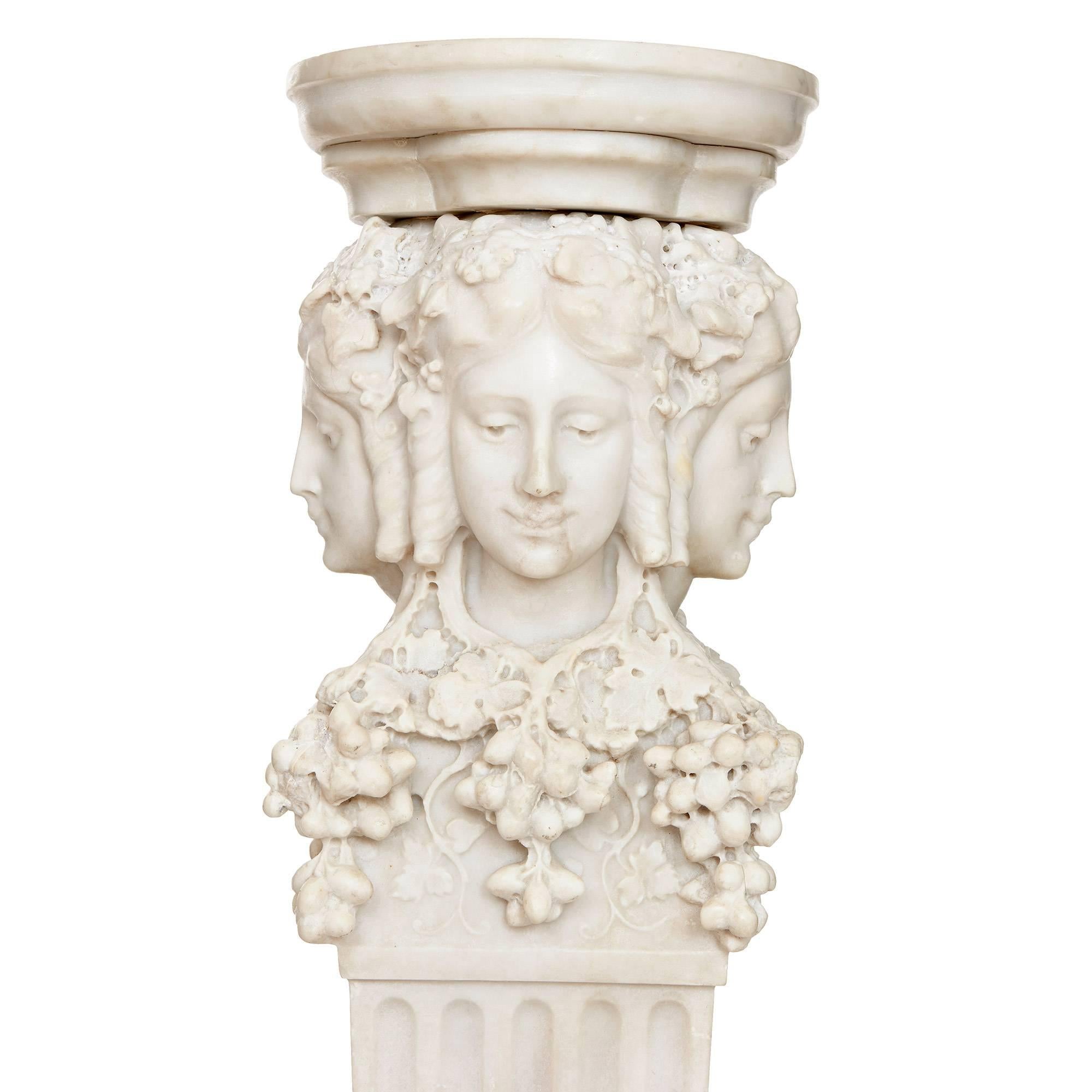 white marble pedestal