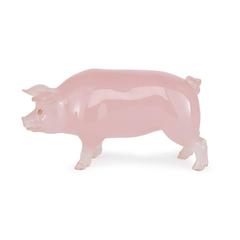 A Fabergé style rosequartz Russian carving of a pig