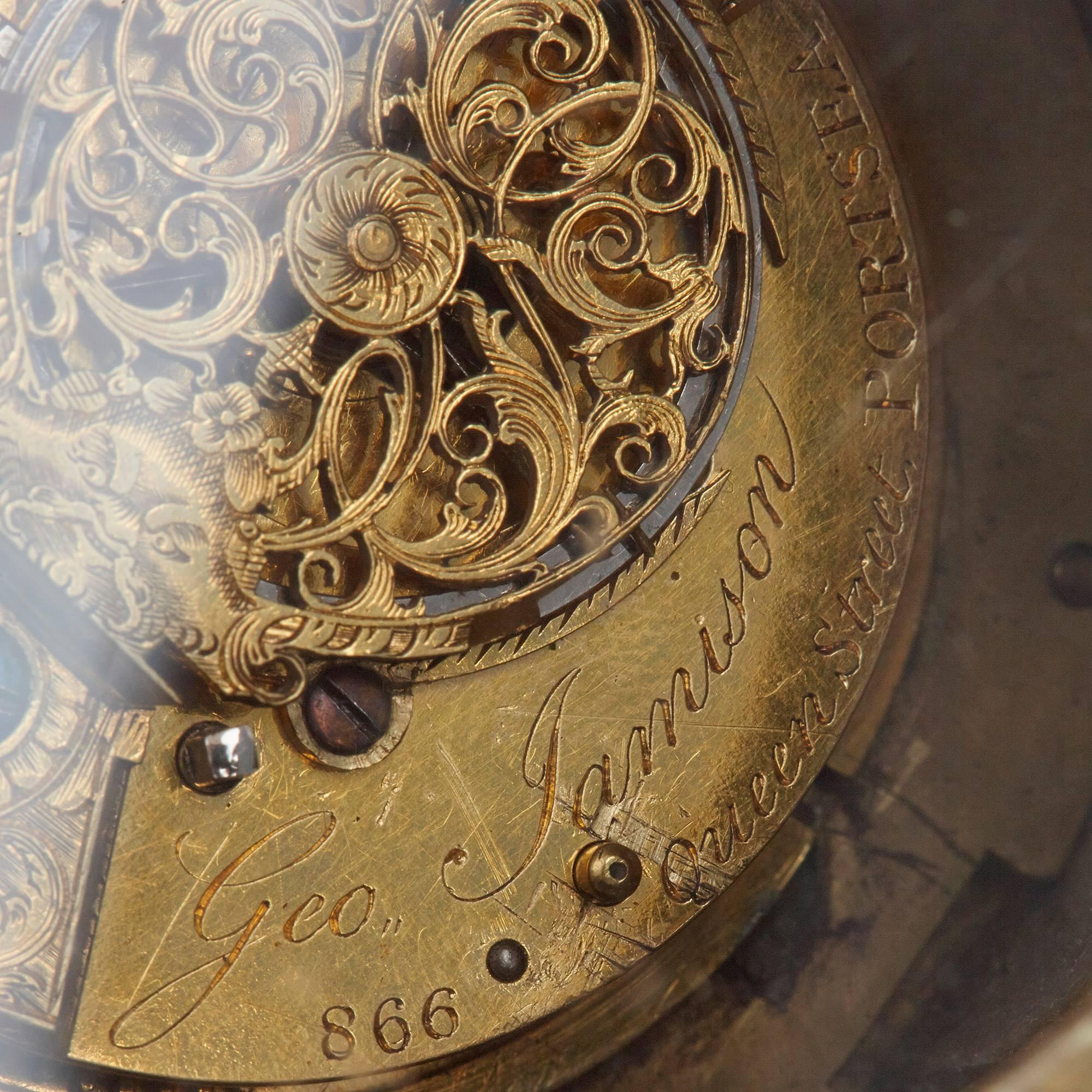 Antique French Gilt Bronze Mantel Clock with Waterfall Decoration 2