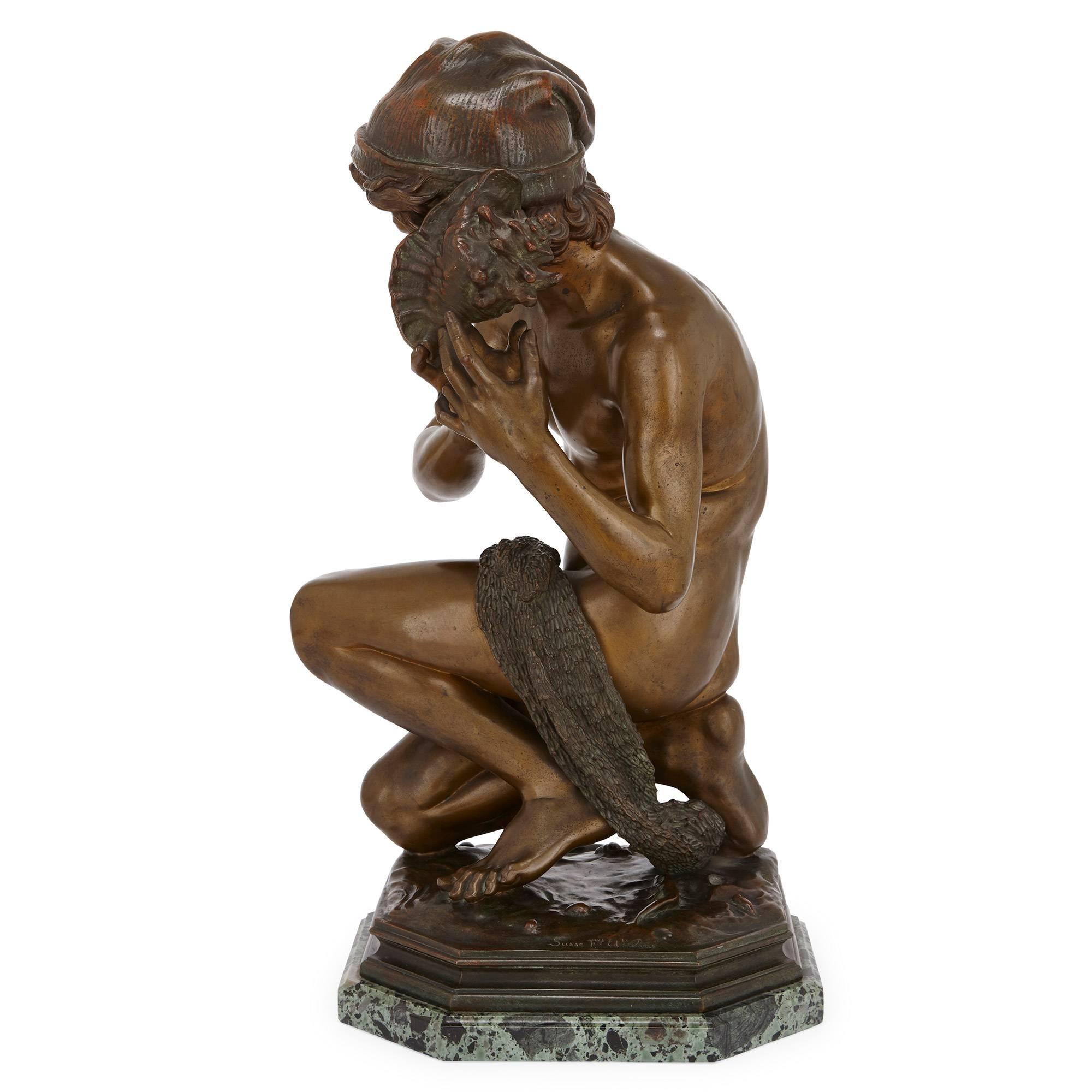 fisher bronze sculpture