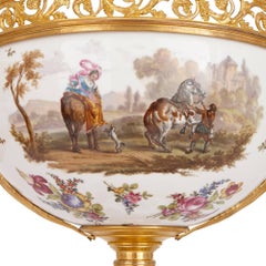 French Neoclassical Style Ormolu and Sèvres Porcelain Three-Piece Garniture