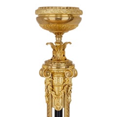 Large French Louis XVI Style Antique Ormolu Torchere Floor Lamp