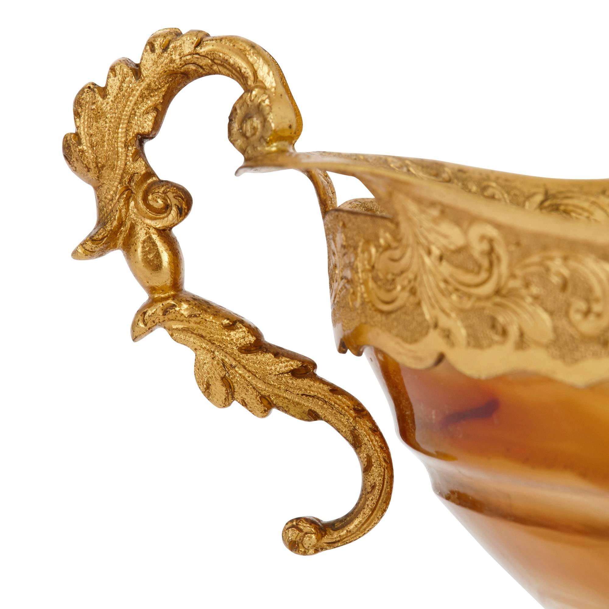 Ormolu Centrepiece Tazza with Agate Bowl In Excellent Condition In London, GB