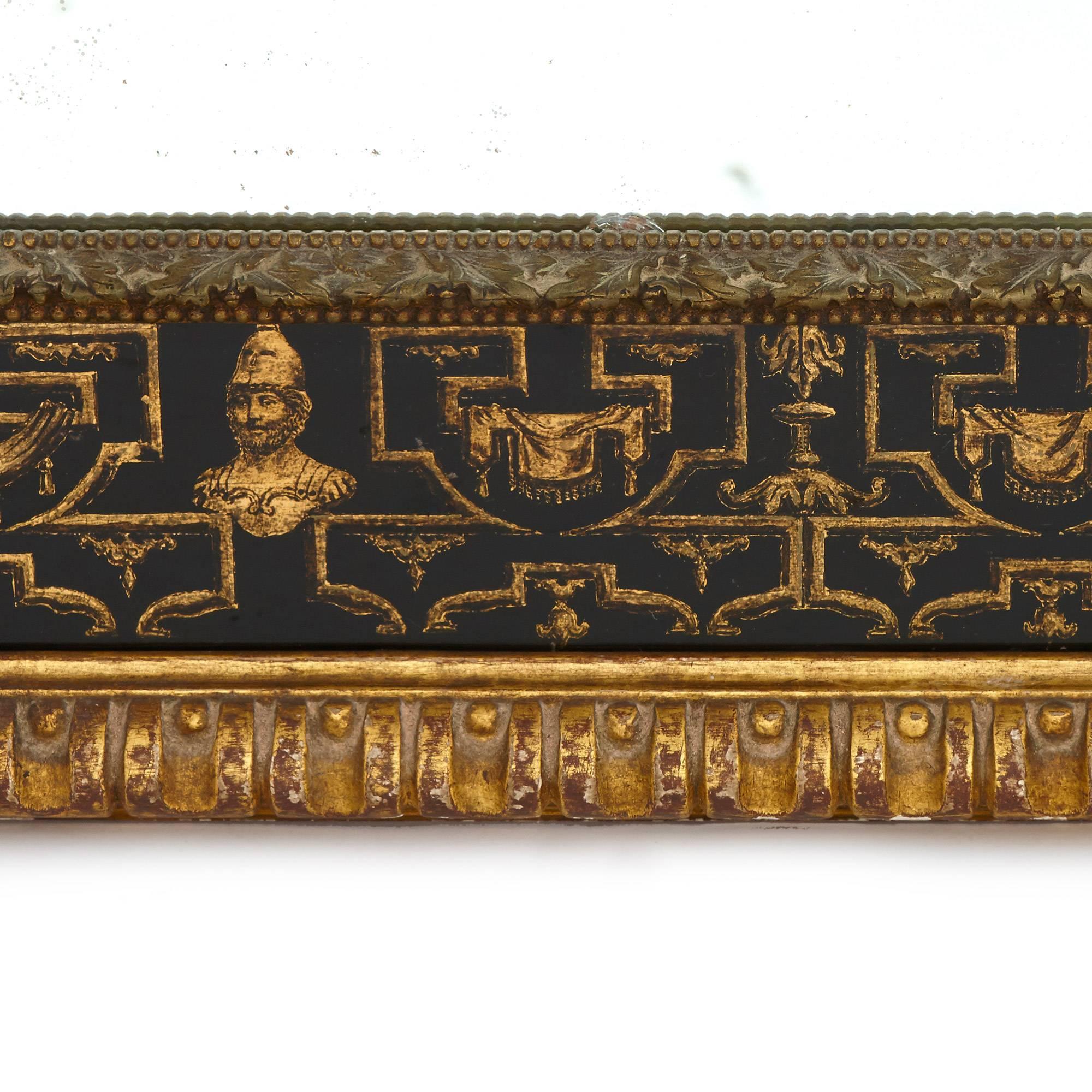 Miroir ancien en bois doré de style Louis XIV Bon état - En vente à London, GB