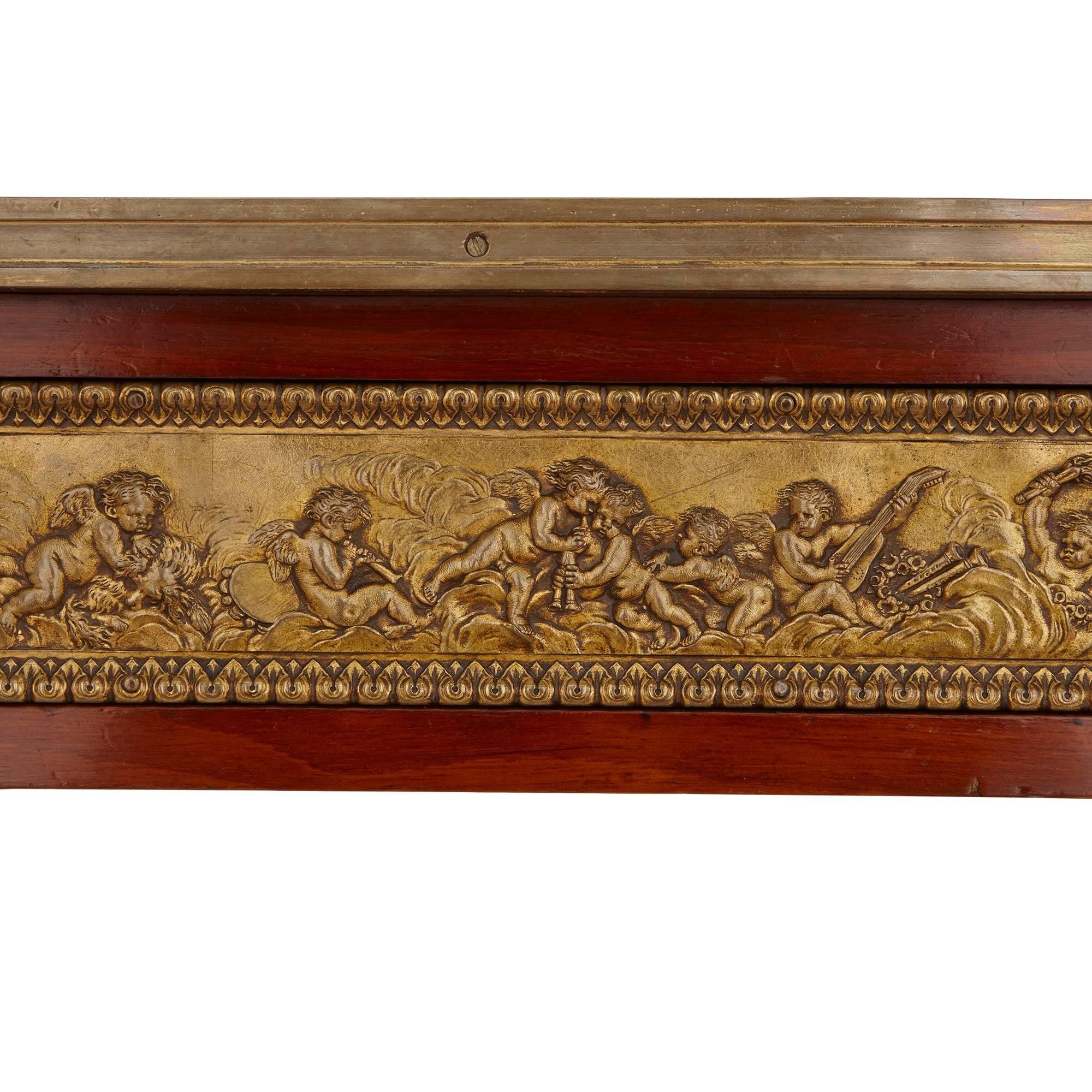 French Antique Ormolu Mounted Parquetry Writing Table, after Riesener In Good Condition In London, GB