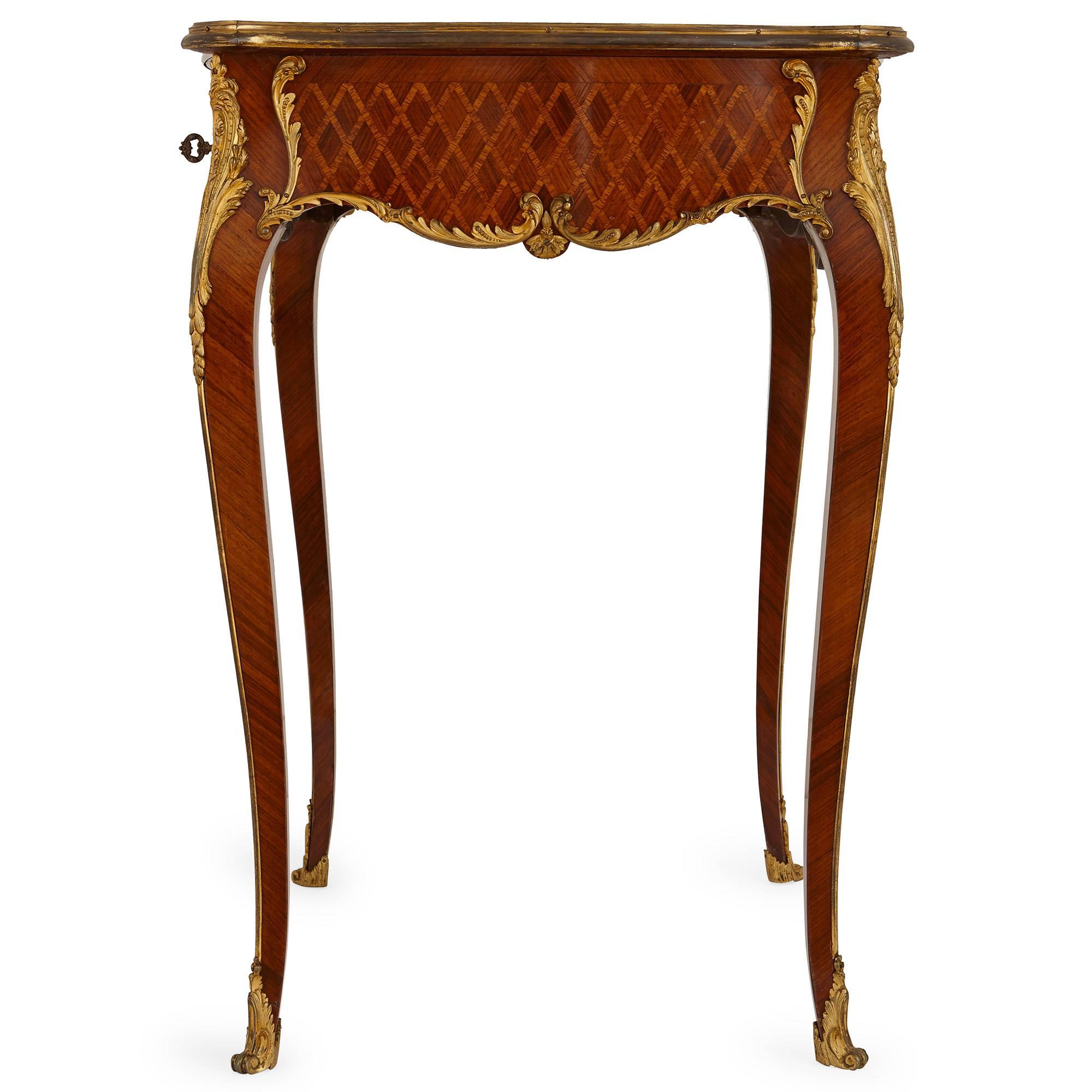 French Antique Parquetry Side Table in Louis XV Style In Excellent Condition In London, GB