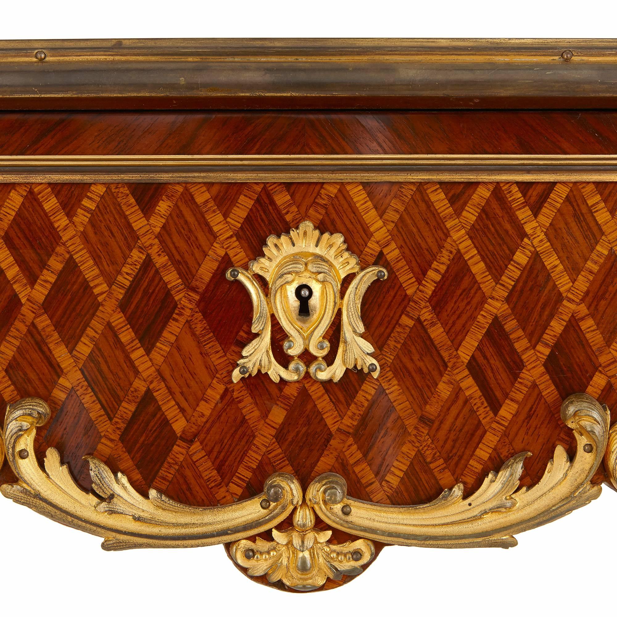 19th Century French Antique Parquetry Side Table in Louis XV Style