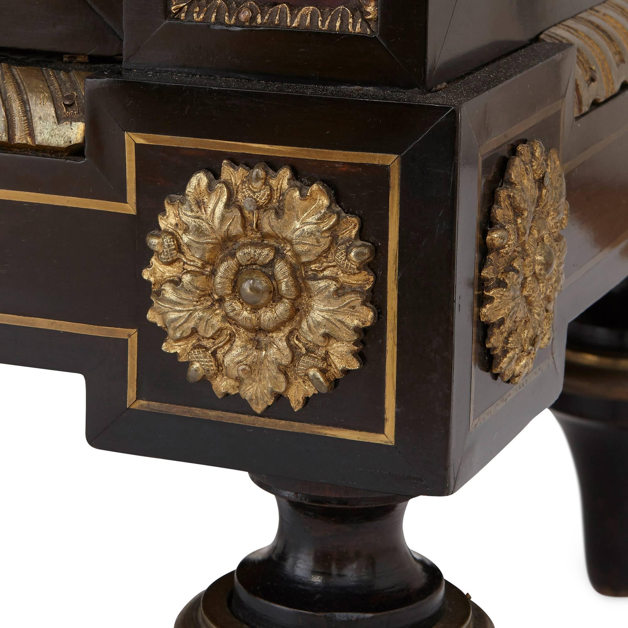 French Antique Boulle Marquetry Cabinet with Ormolu, Tortoiseshell and Brass