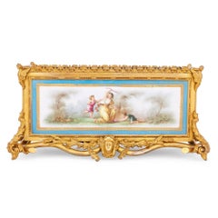 French Antique Sevres Style Porcelain and Gilt Bronze Jardiniere