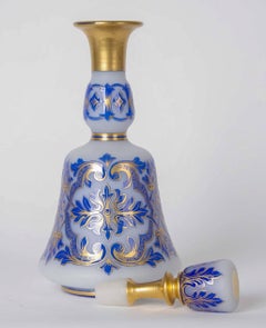 Four-Piece Luxury Drinking Set with Blue Glass Overlay