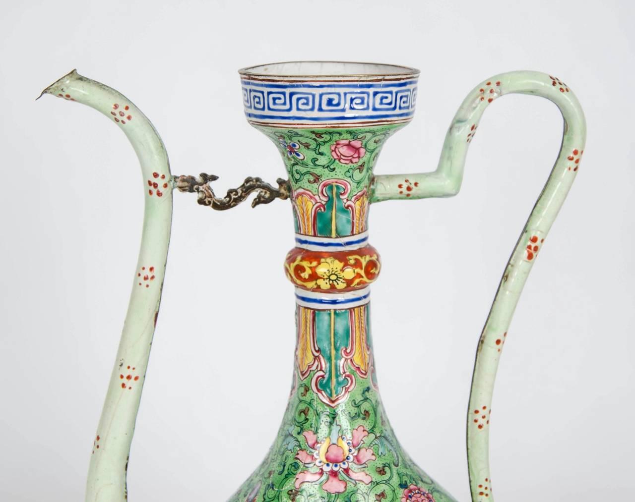 18th Century Chinese Enamel Vases with Persian Style Decorations 3