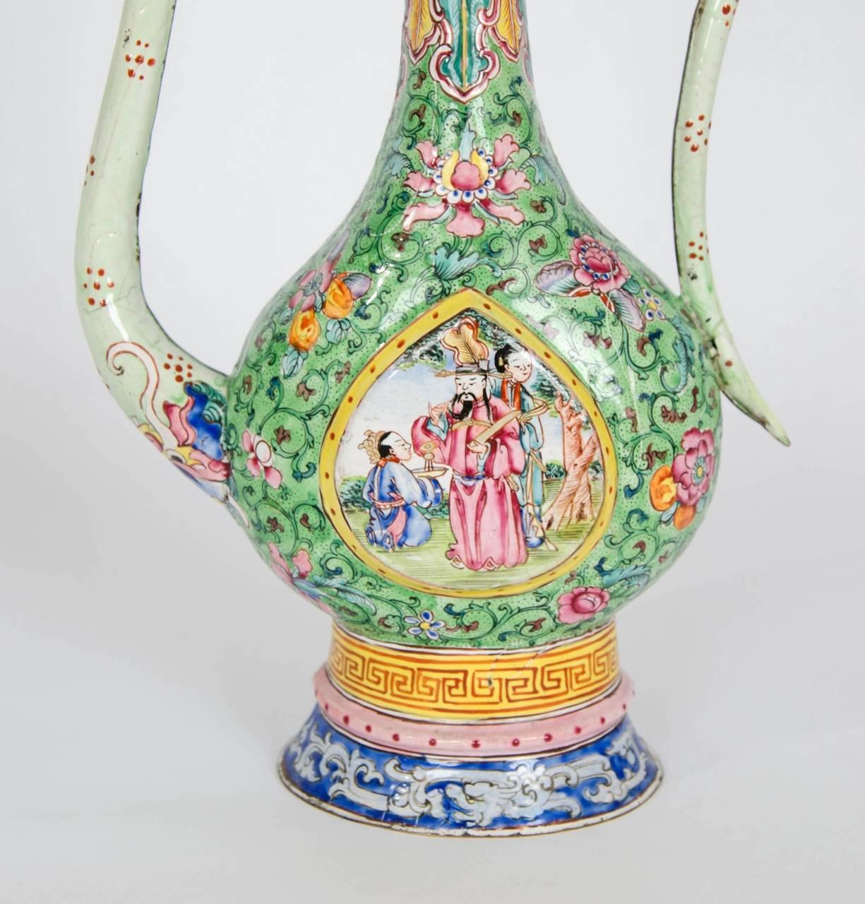 18th Century Chinese Enamel Vases with Persian Style Decorations 1