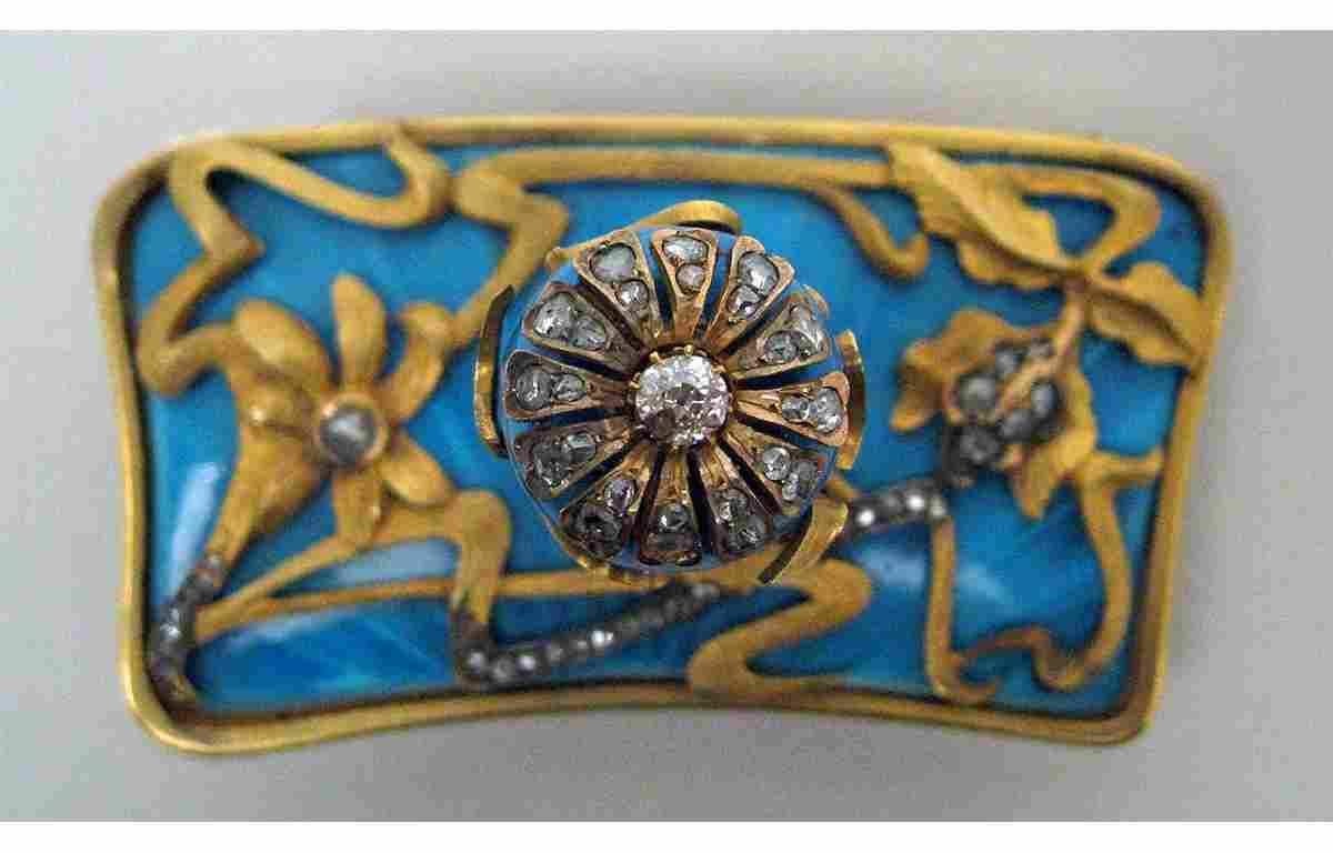 Russe Ensemble de bureau russe ancien en émail guilloché avec diamants en vente