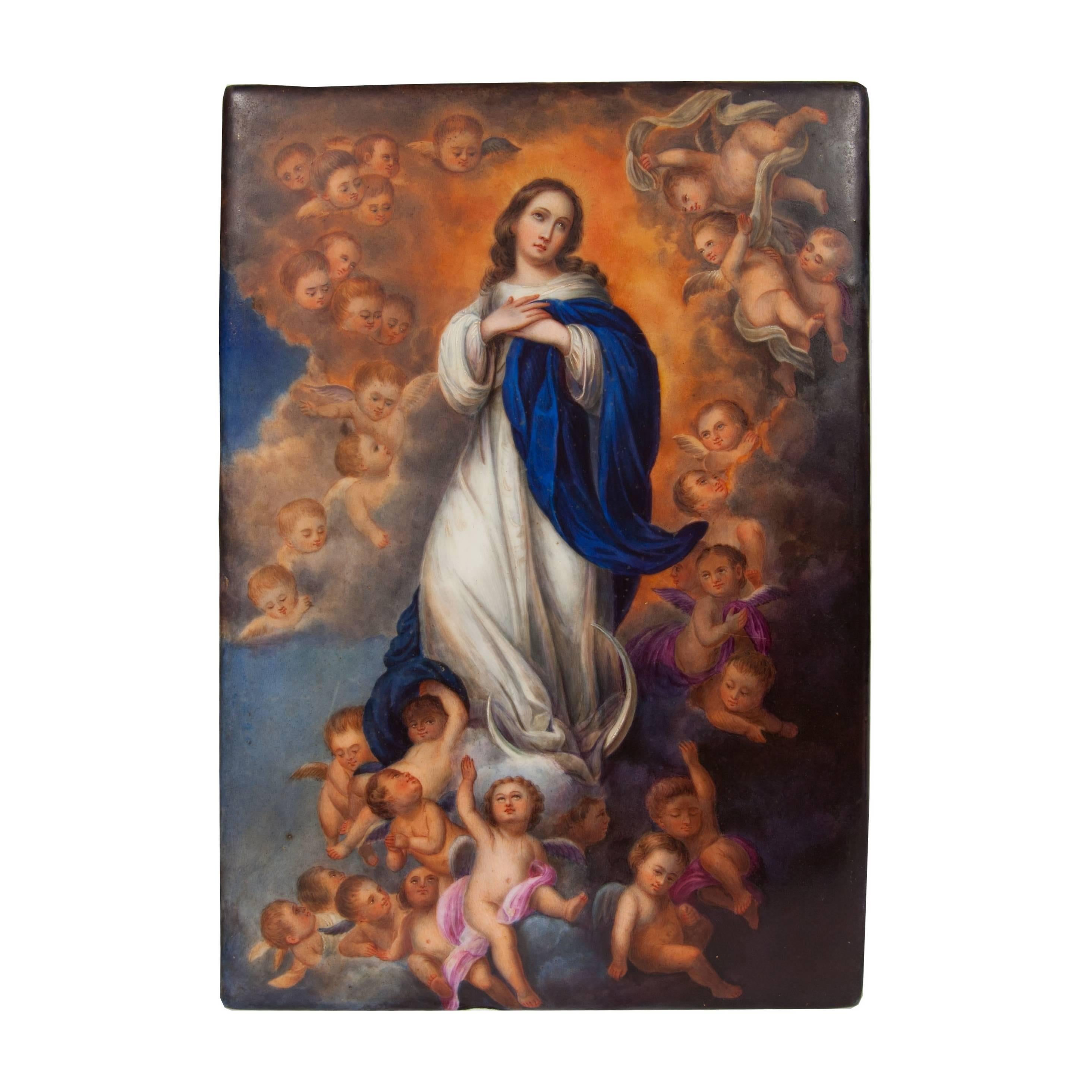 Pair of Porcelain Plaques After Raphael's Cherubs in the Sistine ...