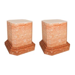 Used Pair of 19th Century Italian pink marble pedestals