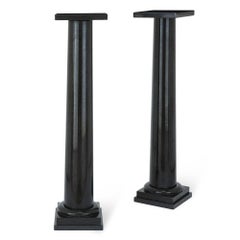 Pair of Black Italian Granite Pedestals