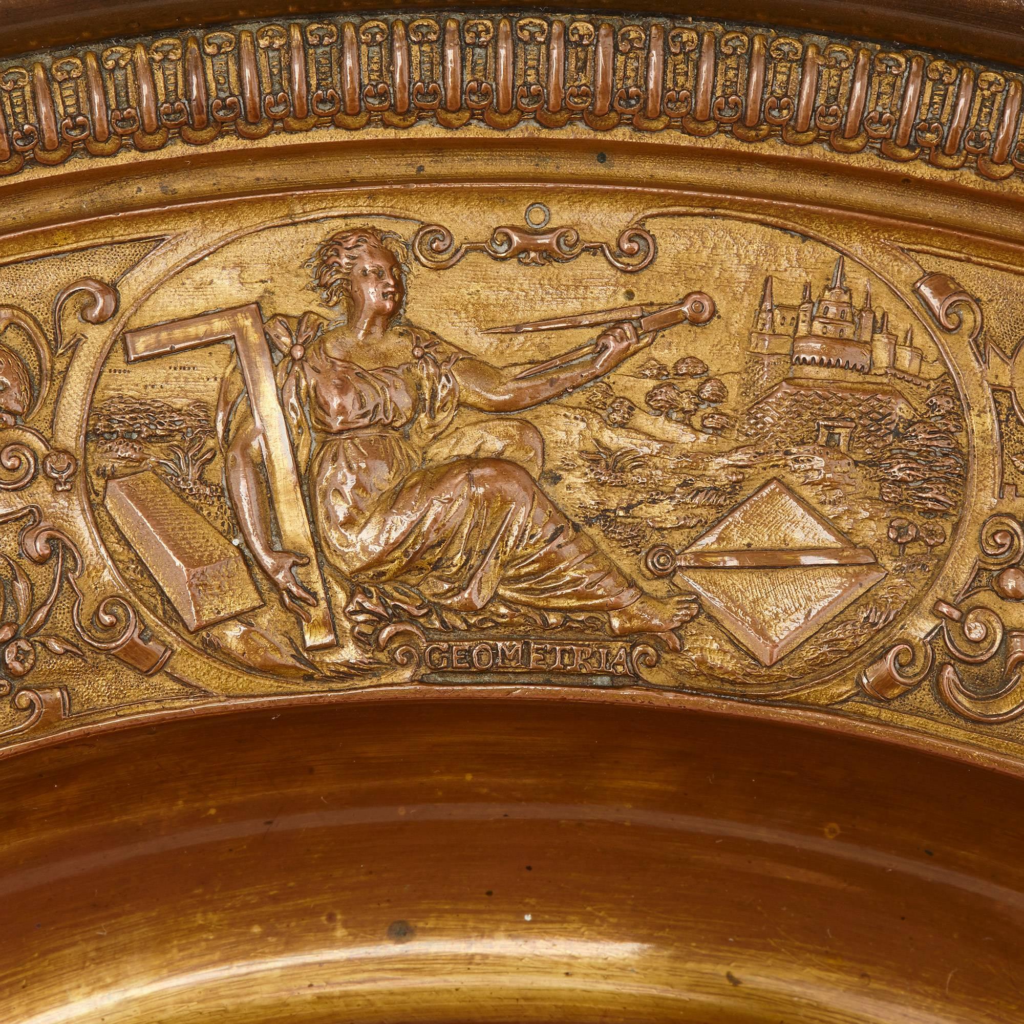 Vergoldete und patinierte Bronzekanne auf Ständer, Barbedienne zugeschrieben (19. Jahrhundert) im Angebot