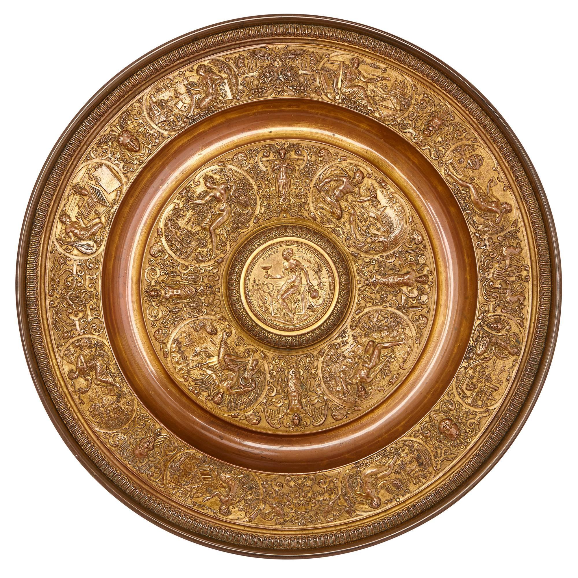 Vergoldete und patinierte Bronzekanne auf Ständer, Barbedienne zugeschrieben (Neoklassisch) im Angebot