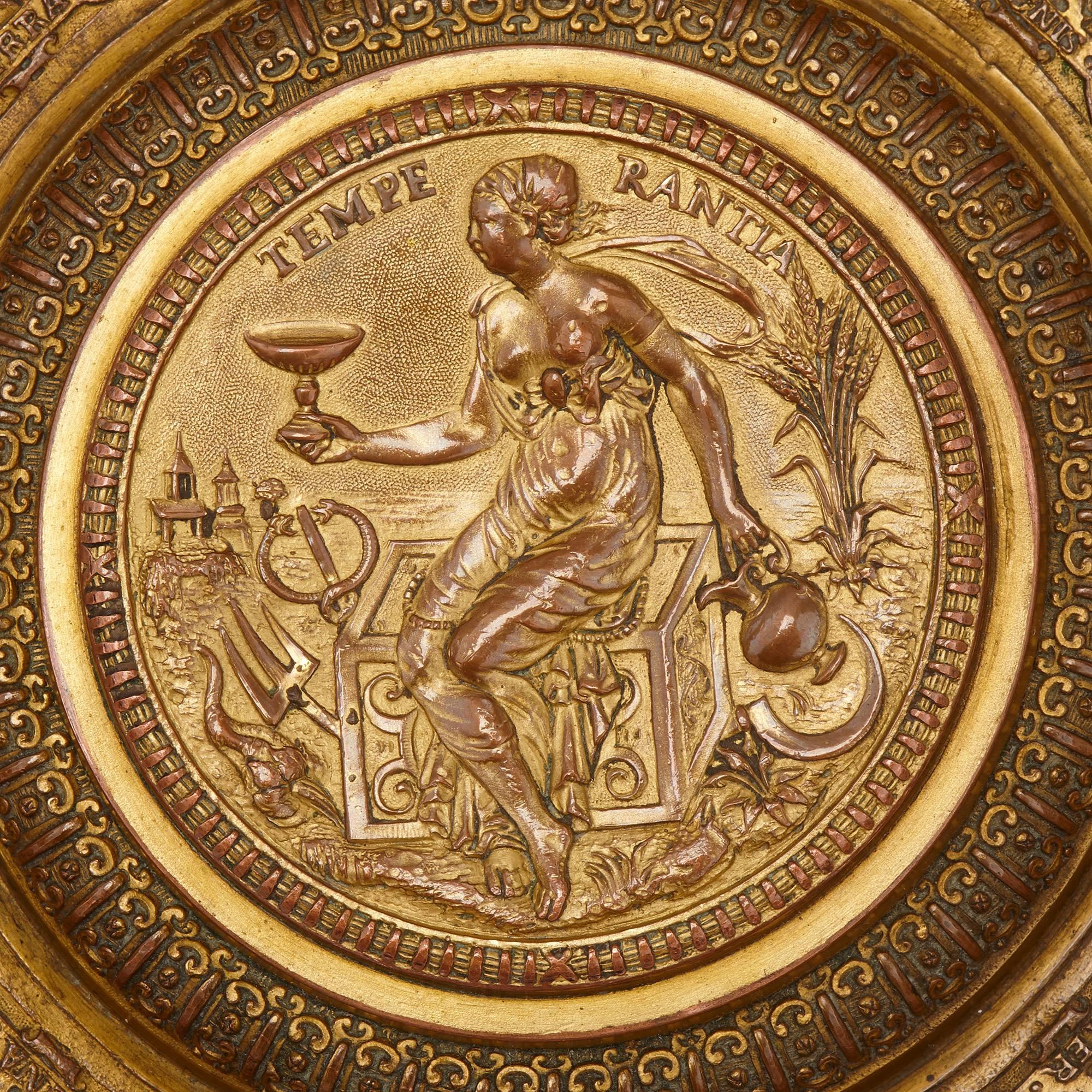 Vergoldete und patinierte Bronzekanne auf Ständer, Barbedienne zugeschrieben (Französisch) im Angebot