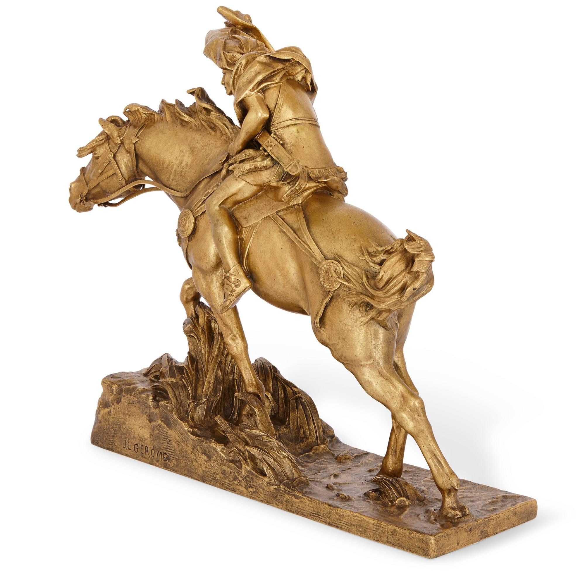 20th Century 'Caesar Crossing the Rubicon', Gilt Bronze Group by Jean-Léon Gérôme