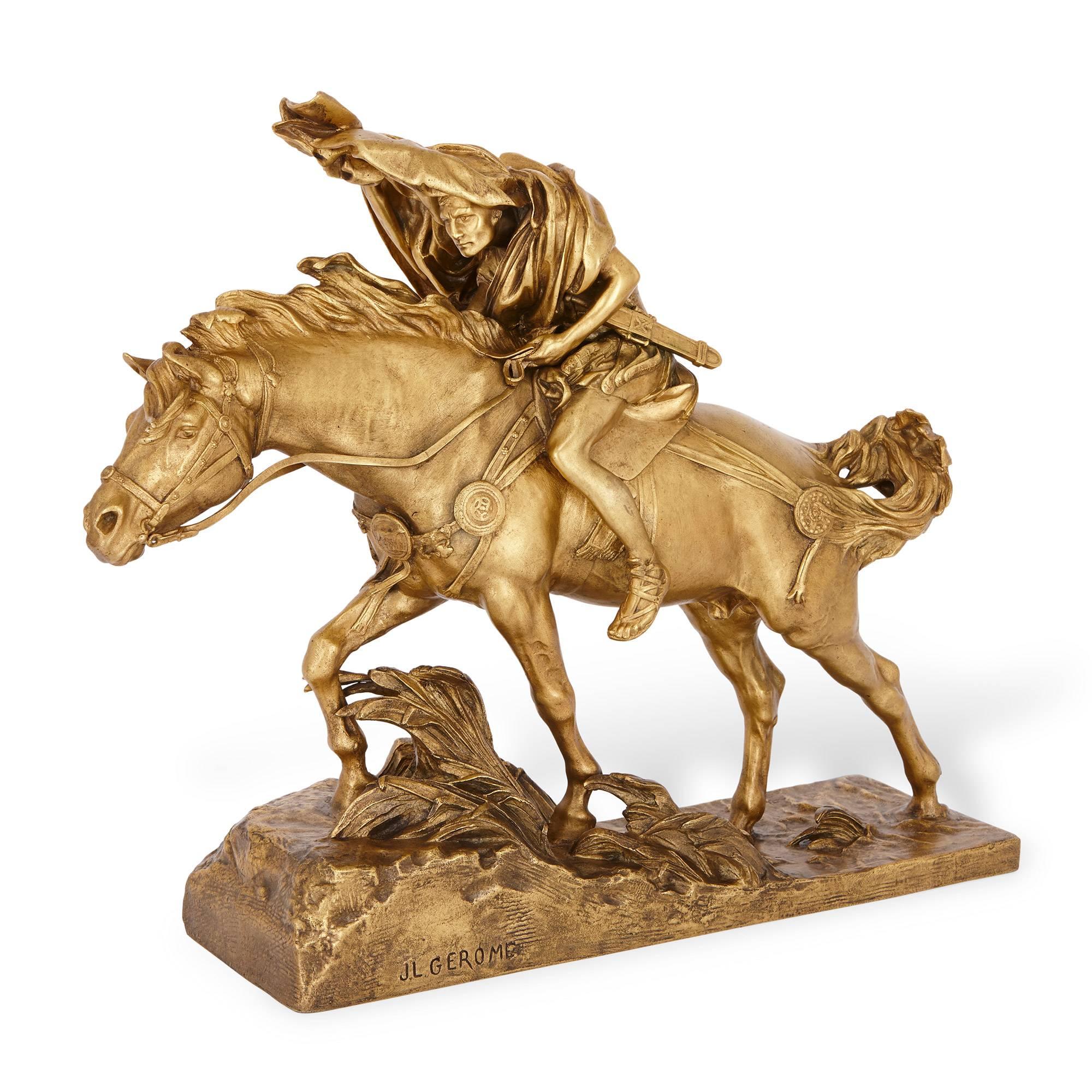 'Caesar Crossing the Rubicon', Gilt Bronze Group by Jean-Léon Gérôme In Excellent Condition In London, GB