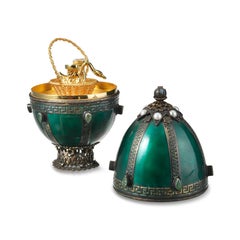 Russian Style Gemstone and Enamel Easter Egg