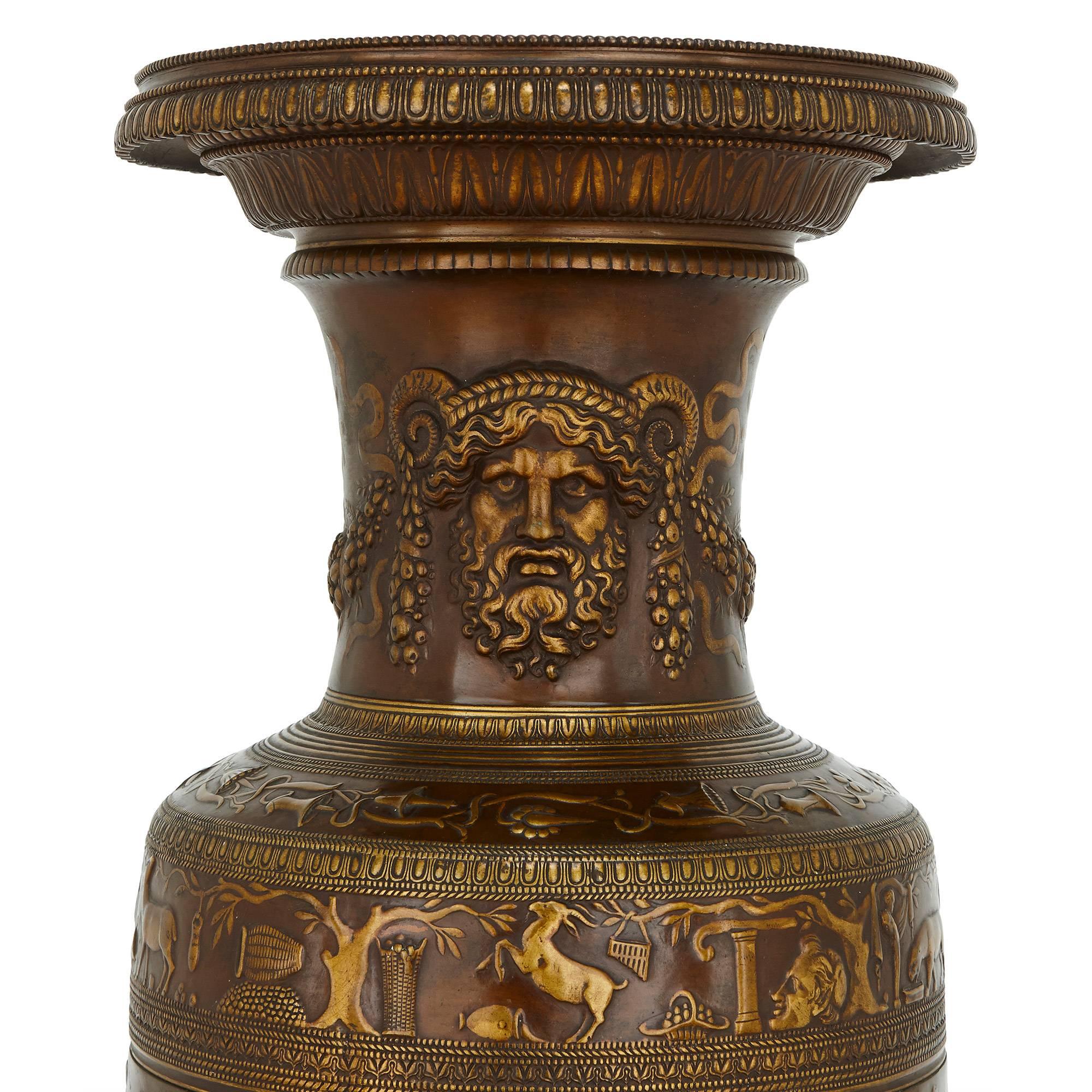 19th Century French Neoclassical Style Bronze Vase by Levillain and Barbedienne In Good Condition For Sale In London, GB