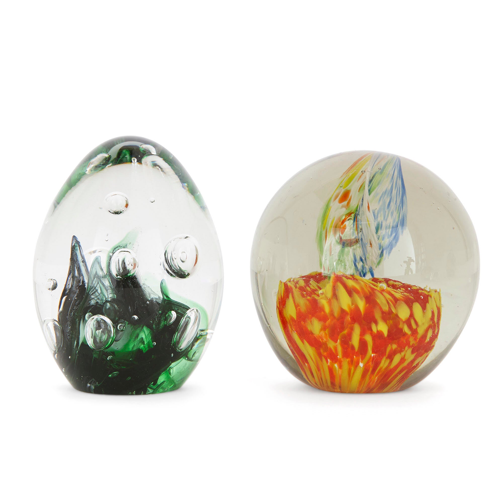 Eight French Decorative Glass Desk Paperweights For Sale At 1stdibs