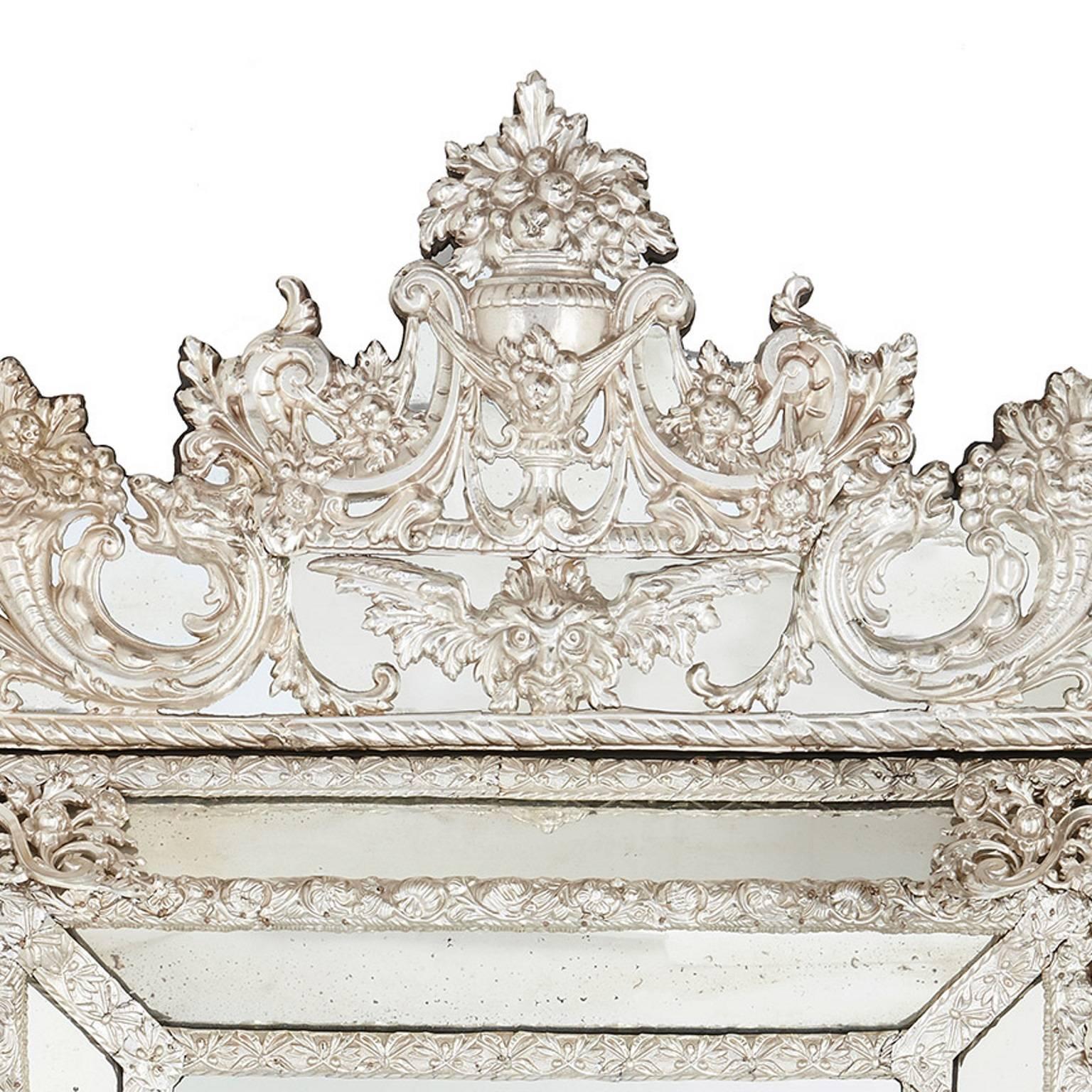grand miroir baroque argente