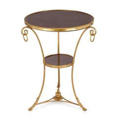 Ormolu and Porphyry French Antique Circular Gueridon Table