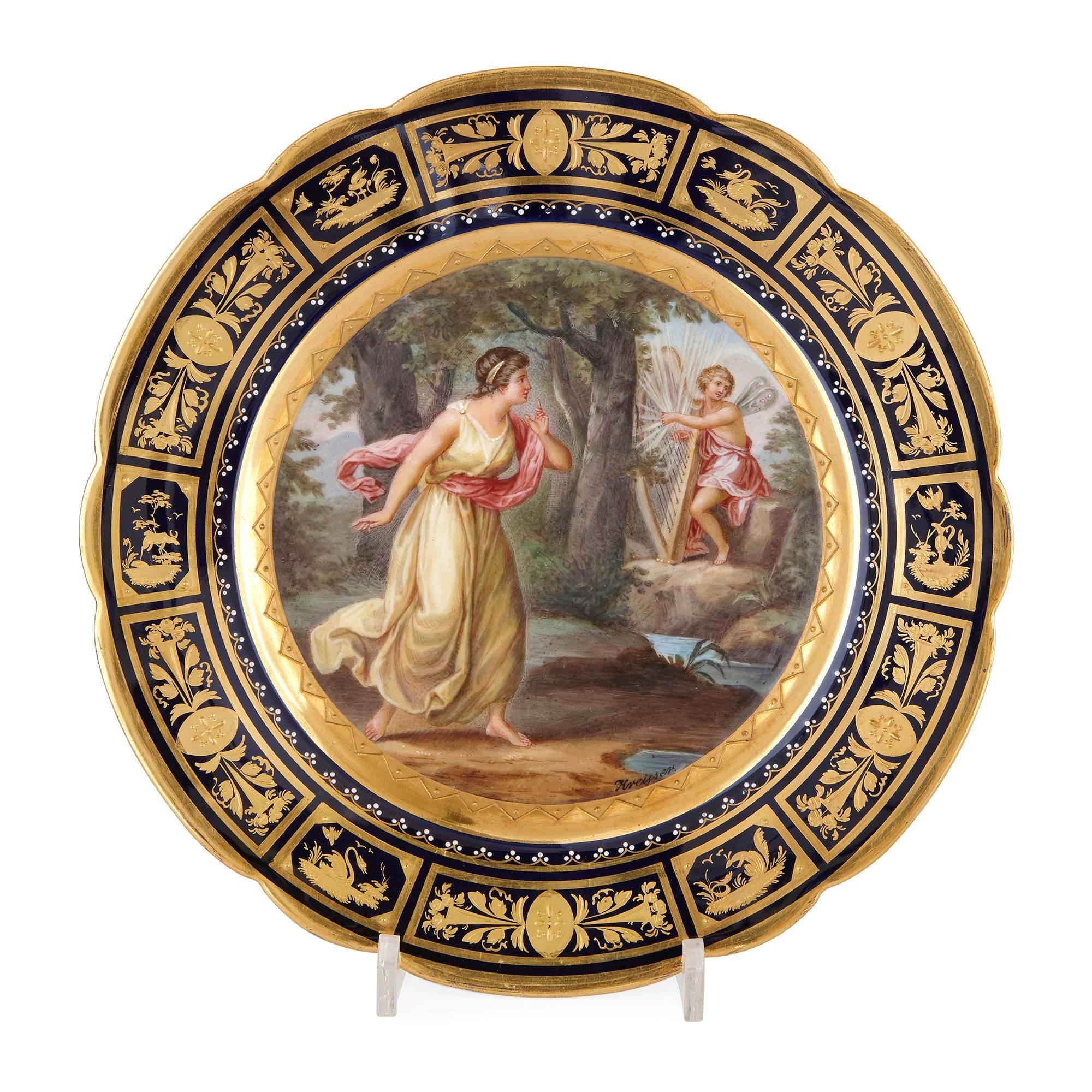 Dipinto Servizio da dessert in porcellana Royal Vienna Porcelain a 18 pezzi in vendita