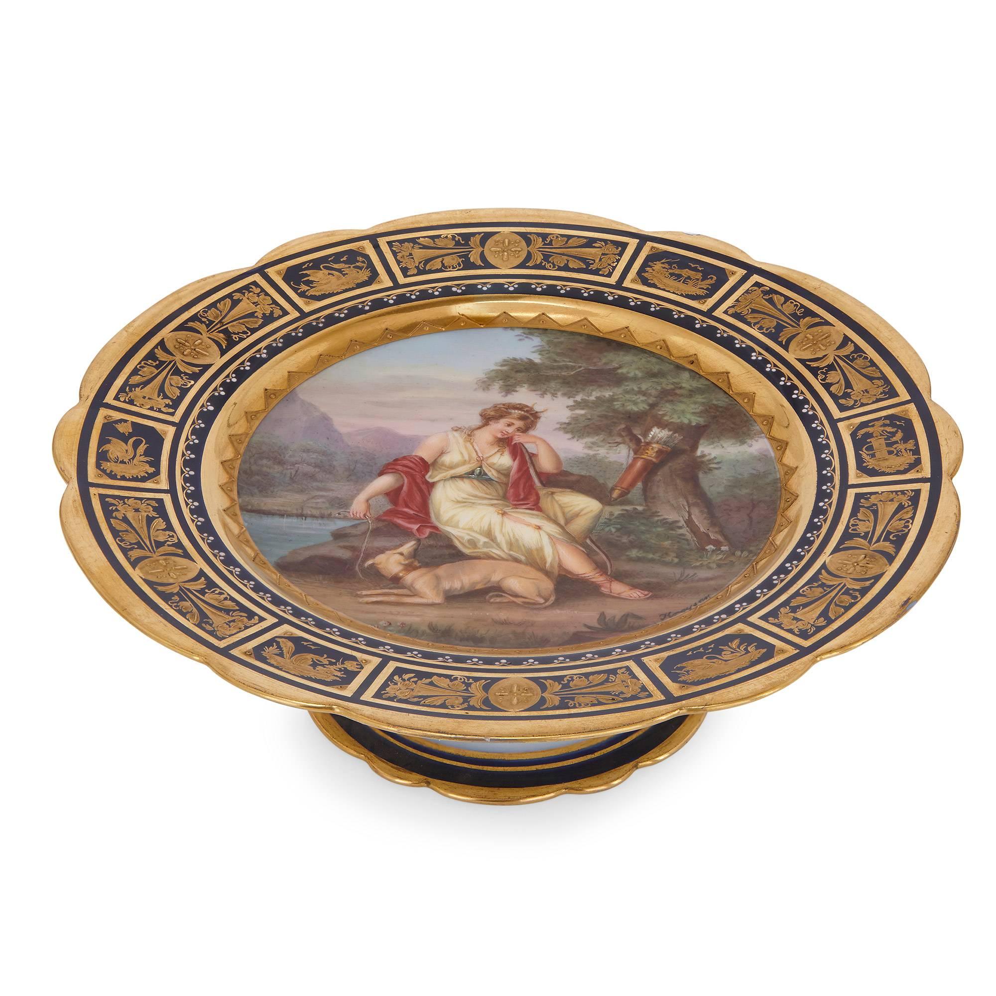 Classical Roman Fine Royal Vienna Porcelain 18-Piece Dessert Service For Sale